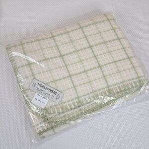 Noblefibers NZ Merino Wool Blanket Green White Checkered New Zealand
